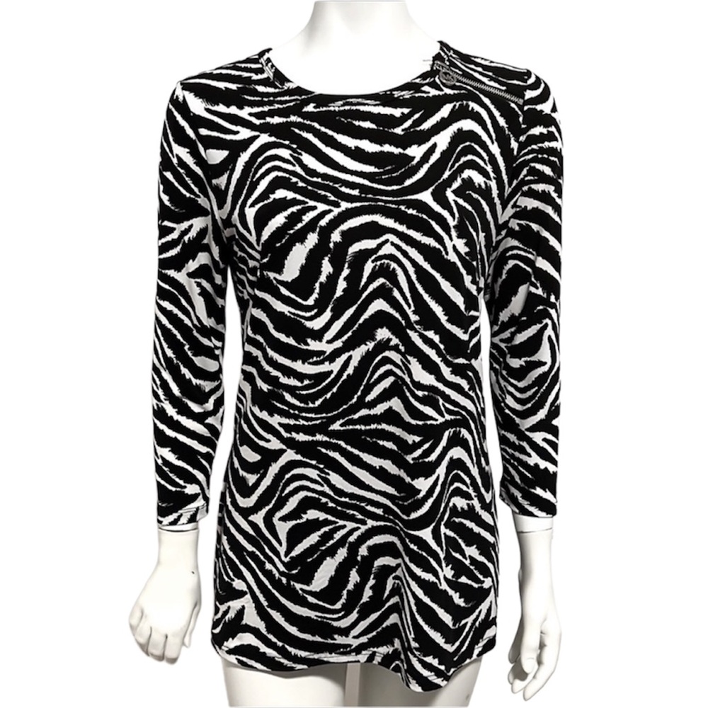 MICHAEL KORS Exotic Print Three Quarter Sleeve Blouse